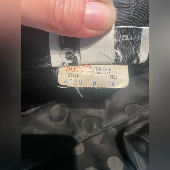 Vintage Elissa of California Black Polka Dot Maxi Skirt Formal Dressy  14 - Picture 6 of 8